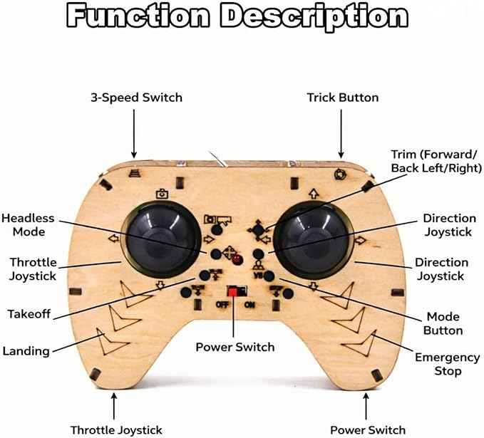 DIY Wooden Drone Model Kit, RC Wooden DIY Drone Model, Remote Control Mini Quadcopter, for Adults Creative Building Models, Gifts Suitable for Craft Lovers (1pc)