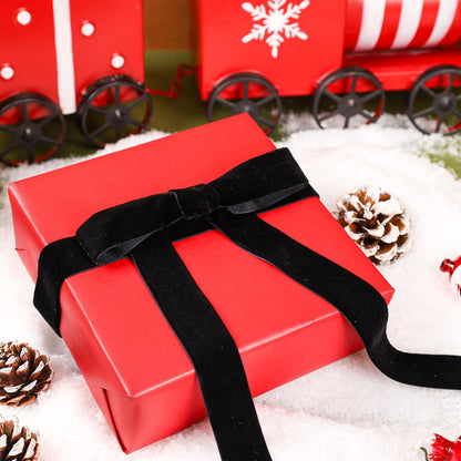 LaRibbons Thin Velvet Ribbon 1 Inch x 25 Yards, Black Velvet Ribbon for Christmas Tree, Gift Wrapping, Wreath Bow, Outdoor Decoration - Crafty Corner