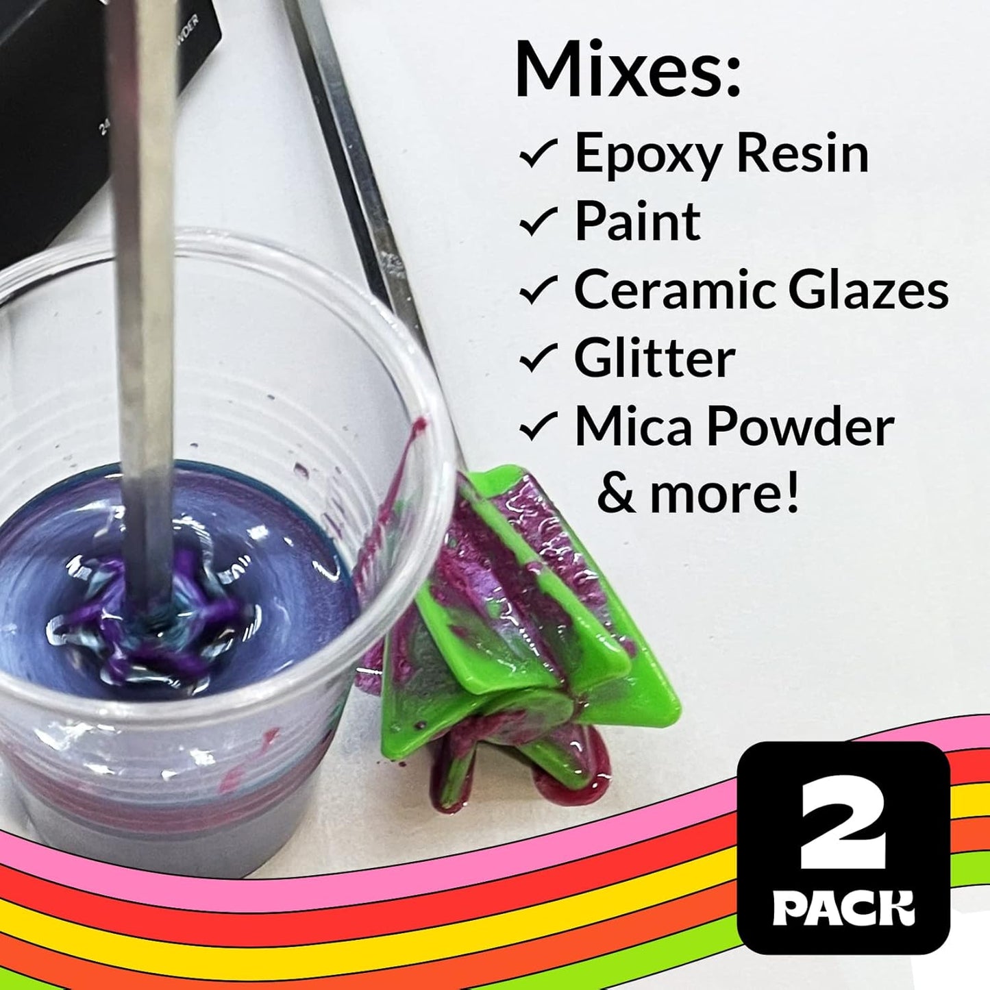 Art Resin Mixer Drill Attachment, Epoxy and Paint Stirrers for Drill, Mud Mixer for Quart or Gallon, Mini Drill Mixer Paddle for Crafting and Mixing Tools
