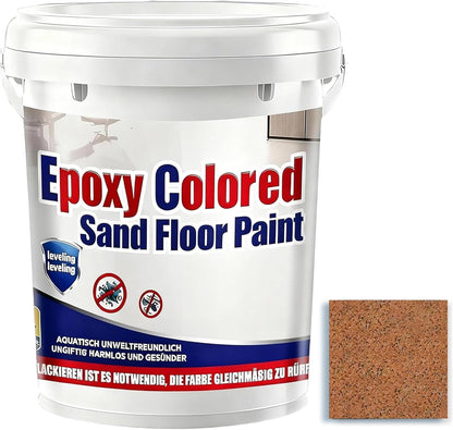 Epoxy Colored Sand Floor Paint, Epoxy Floor Paint for Concrete, High Gloss Marble Effect Coating, Waterproof Non-Slip Concrete Paints, Suitable for Indoor/Outdoor Use (Orange,640 oz/20 kg)