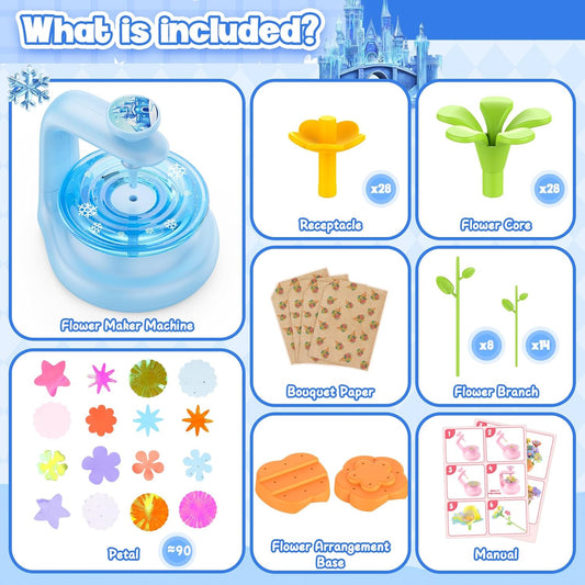 cosone Arts and Crafts Kits for Kids Age 3-12, Fabric Flower Bouquets Toys, DIY Craft Kits Toys for Kids, Ideal Gifts for Preschool Girls, Educational Handmade Frozen Toy for Girls Ages 3 4 5 6 7 8 9