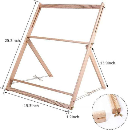 WILLOWDALE 25.2" H x 19.3" W Weaving Loom with Stand Wooden Multi-Craft Weaving Loom Arts & Crafts, Extra-Large Frame, Develops Creativity Weaving Frame Loom with Stand for Beginner