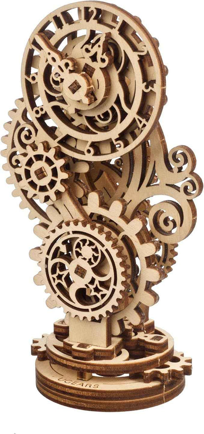UGEARS Steampunk Clock 3D Wooden Puzzles for Adults - Wooden Model Kits for Adults Mechanical Build a Clock Kit Steampunk Decor Clocks Puzzle Brain Teaser, Hobby Set Home Decoration