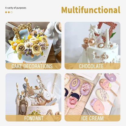 Growtail Vintage Frame Fondant Silicone Molds - Baroque & Rose Flower Designs for Chocolate Cake Decoration & Cupcake Toppers