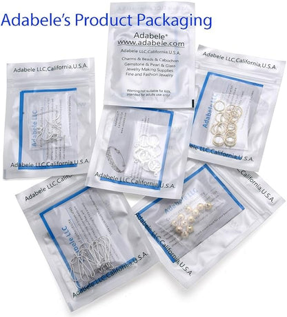 10pcs Adabele Authentic Sterling Silver V Shape 40mm Drop Flat Marquise Earring Hooks (Wire 0.7mm/21 Gauge) Tarnish Resistant for DIY Earrings Jewelry Making SS16-3