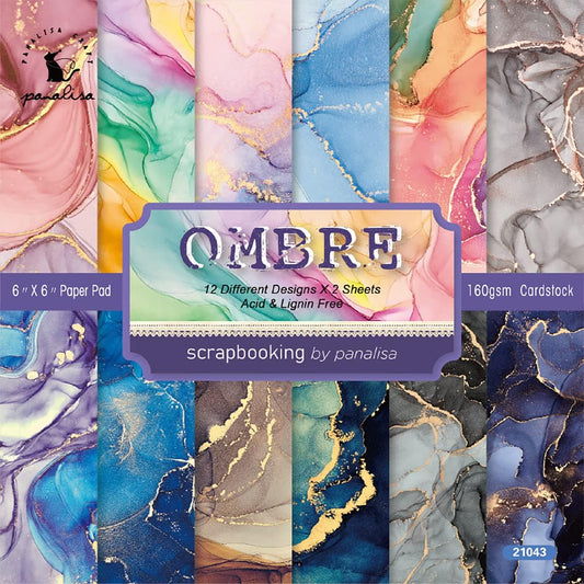 YASMEN Single-Sided Scrapbook Paper Pad, Marble Pattern Bronzing Cardstock, 6"6" Designer Themed Art Kits, Bullet Junk Journal Craft Decopodge - 24 Sheets - Crafty Corner
