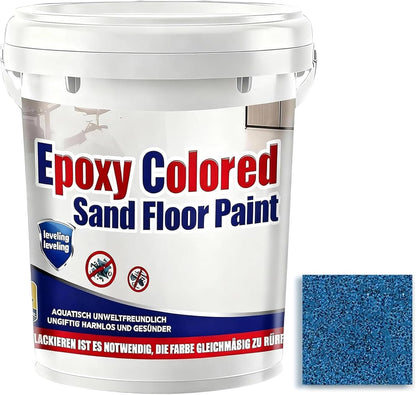 Epoxy Colored Sand Floor Paint, Epoxy Floor Paint for Concrete, High Gloss Marble Effect Coating, Waterproof Non-Slip Concrete Paints, Suitable for Indoor/Outdoor Use (Dark Blue,320 oz/10 kg)