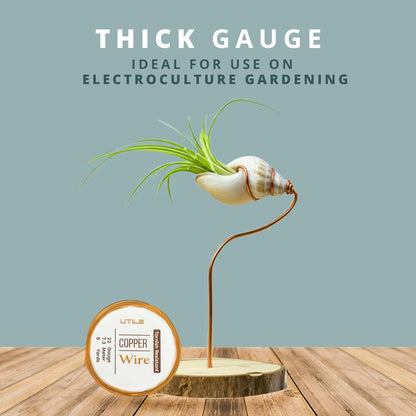 UTILE 18 20 22 24 Gauge 90 ft 99.9% Pure Soft Copper Wire for Electroculture Gardening, Jewelry Making, Crafting Wire Bendable, Plant Wire (Copper 22)