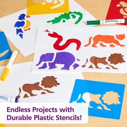 Washable Plastic Jungle Stencils - Set of 6