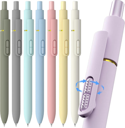 8Pcs Gel Pens - 0.5mm Black Ink Pens Fine Point Smooth Writing, Quick Drying Retractable Pen for Journaling, Cute School & Office Supplies