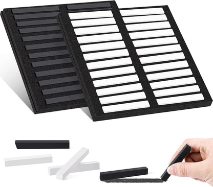 48 Pcs Soft Chalk Pastels Set Soft Pastel for Artists Square Sketch Chalk Non-toxic Artist Pastel Sticks for Professional Artists Students and Art Lovers(Black, White)