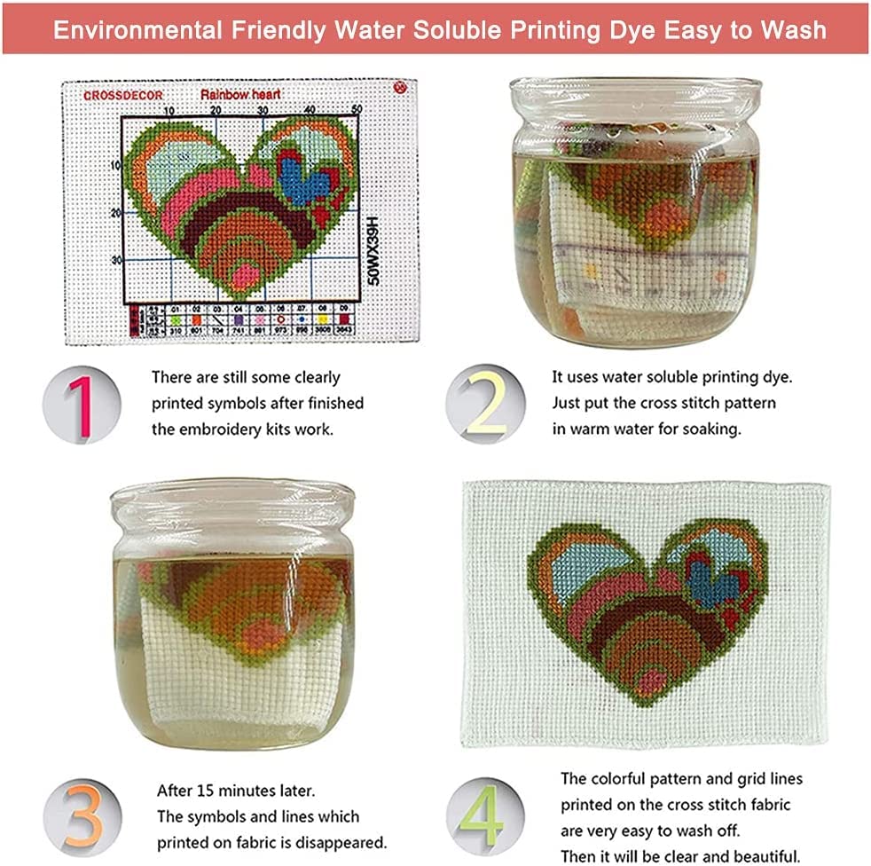 Cross Stitch Stamped Kit for Adults
