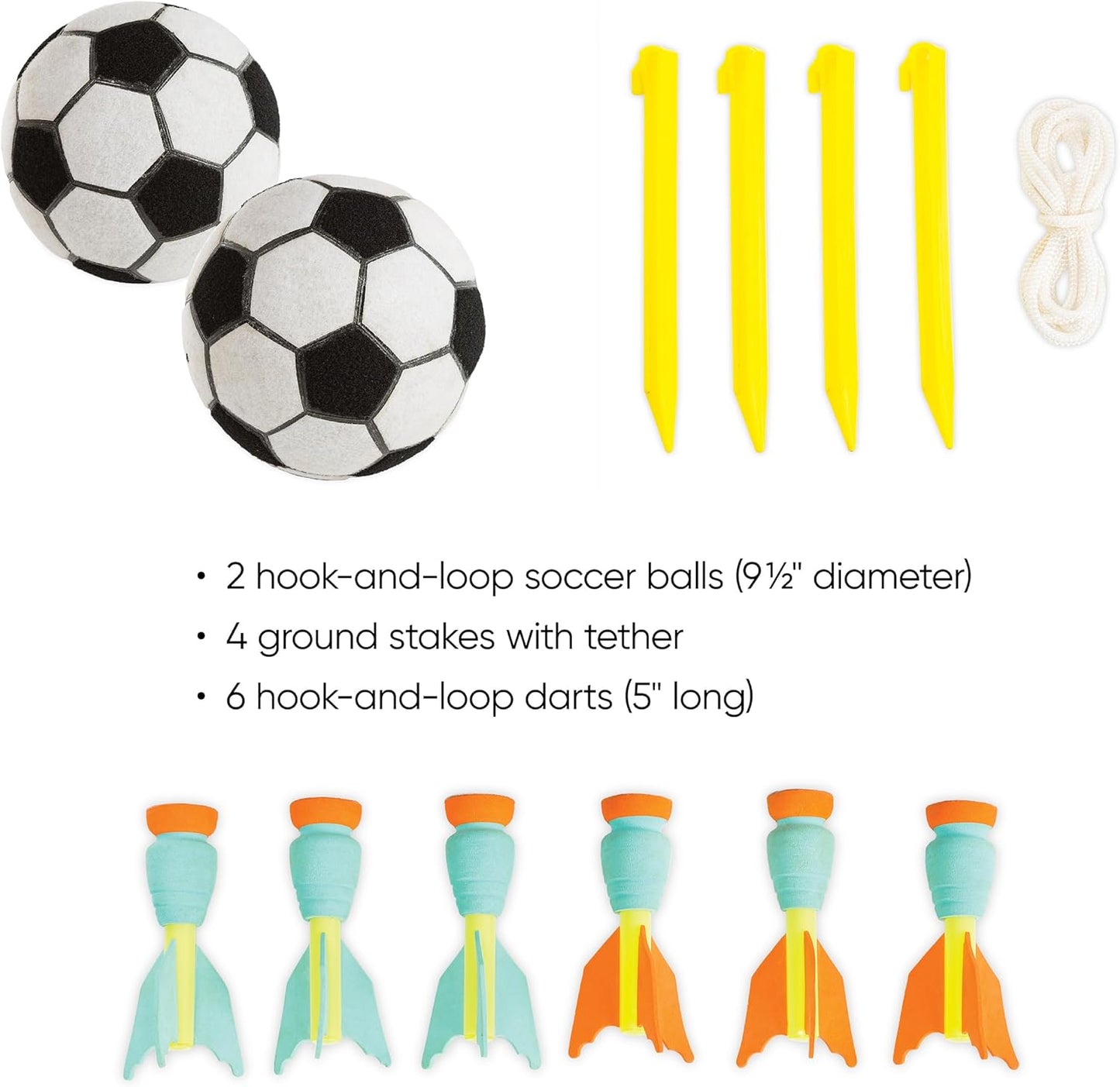 Hearthsong Jumbo 57-Inch Inflatable 2-in-1 Darts and Soccer Set with Double-Sided Scoreboard, Two Soccer Balls, Six Darts, Outdoor Play, Ages 5 and Up