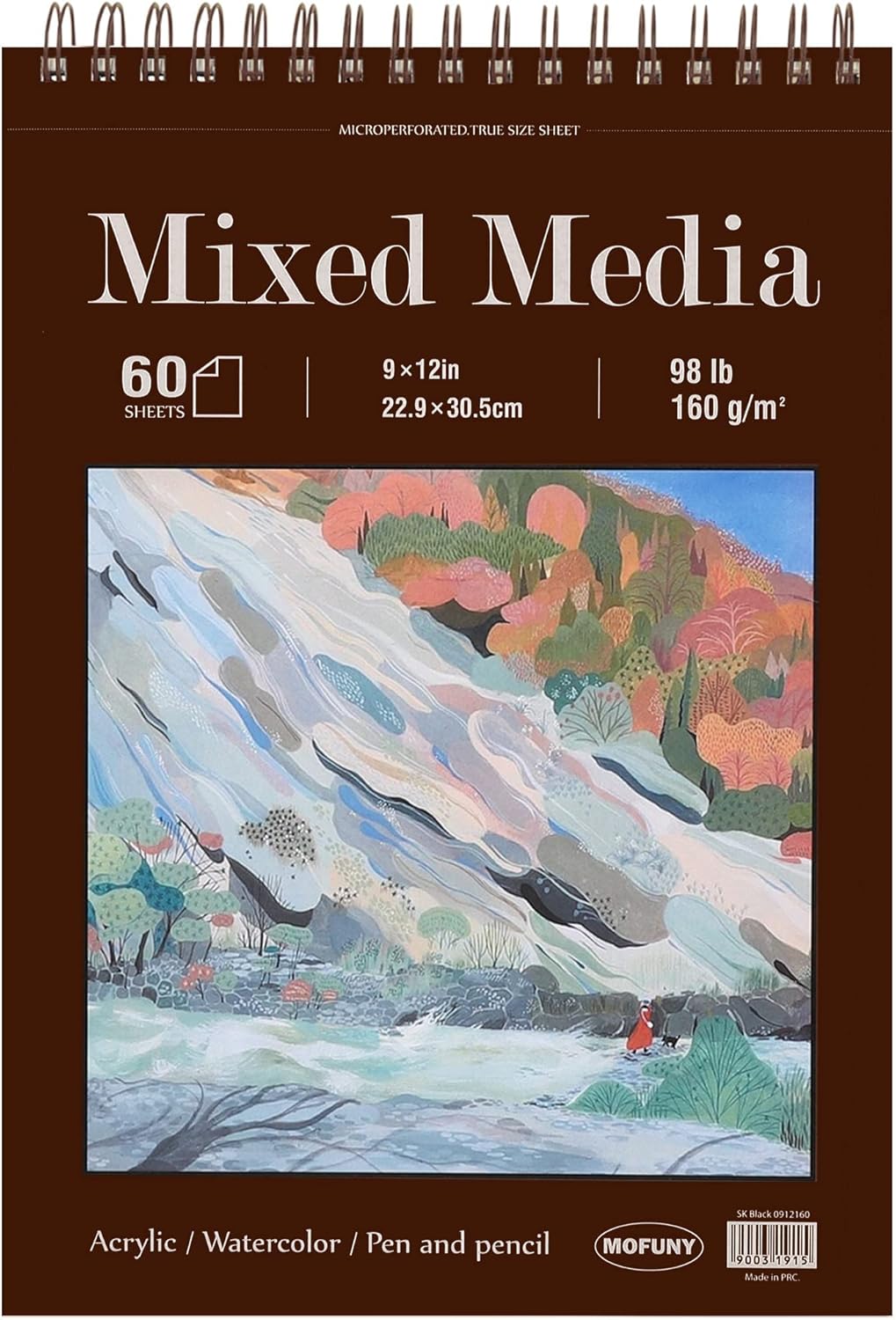 Mixed Media Sketchbook 9" x 12" - Multimedia Sketchbook Hardcover, Spiral Bound, 60 Sheets 98lb/160gsm Mixed Media Paper, Watercolor Sketch Books for Artist Supplies, Painting, Drawing & Art Supplies. - Crafty Corner