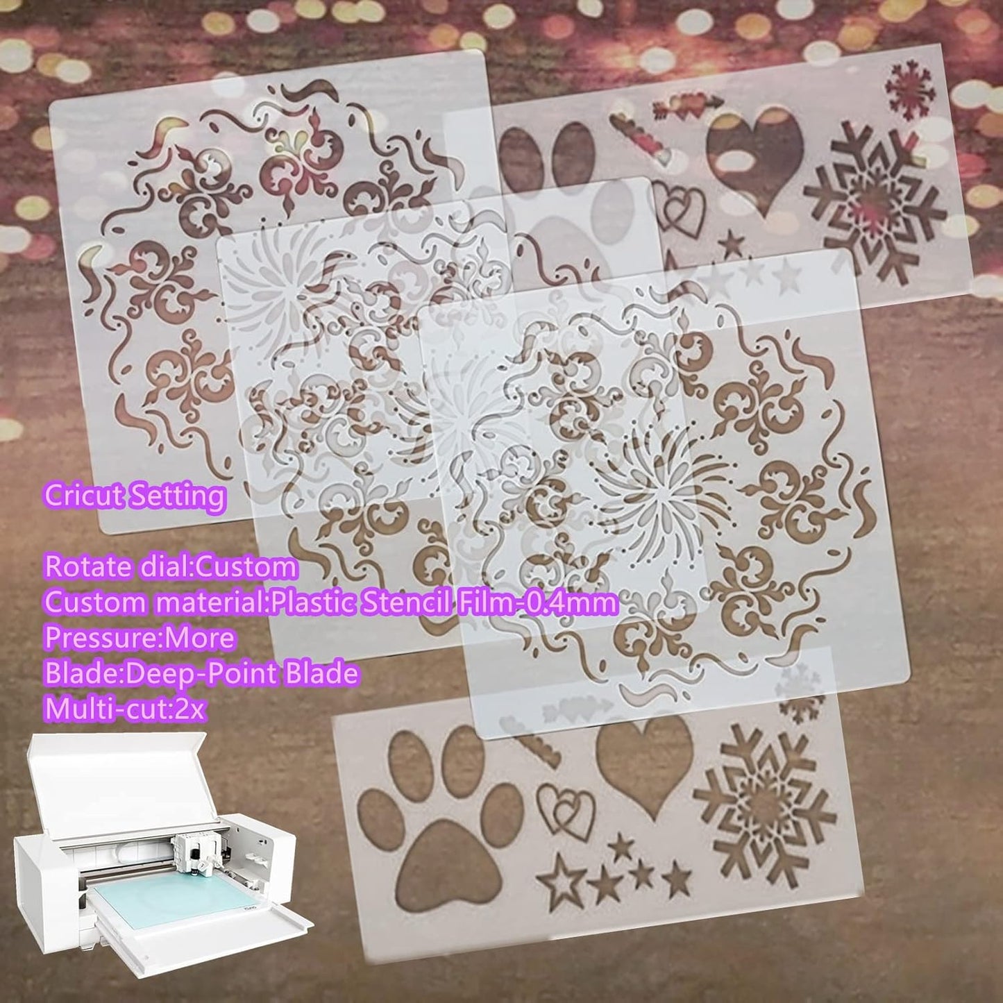 BANLTRE 15 Pieces 7.5 mil Transparency Blank Template Material Stencils Mylar for Cutting Paper Clear Sheet 12 × 12 inch (15-7.5 mil)