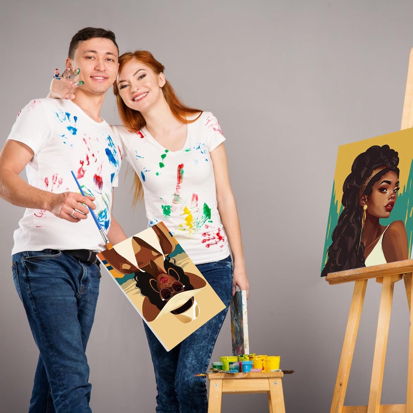 Zhanmai 12 Pack Pre Drawn Canvas for Painting Sip and Paint Kit 8" x 10" Paint Party Set Canvas Painting Pre Printed Canvases for Party Favor DIY Virtual Adult's Date Night(Adult Couples) - Crafty Corner