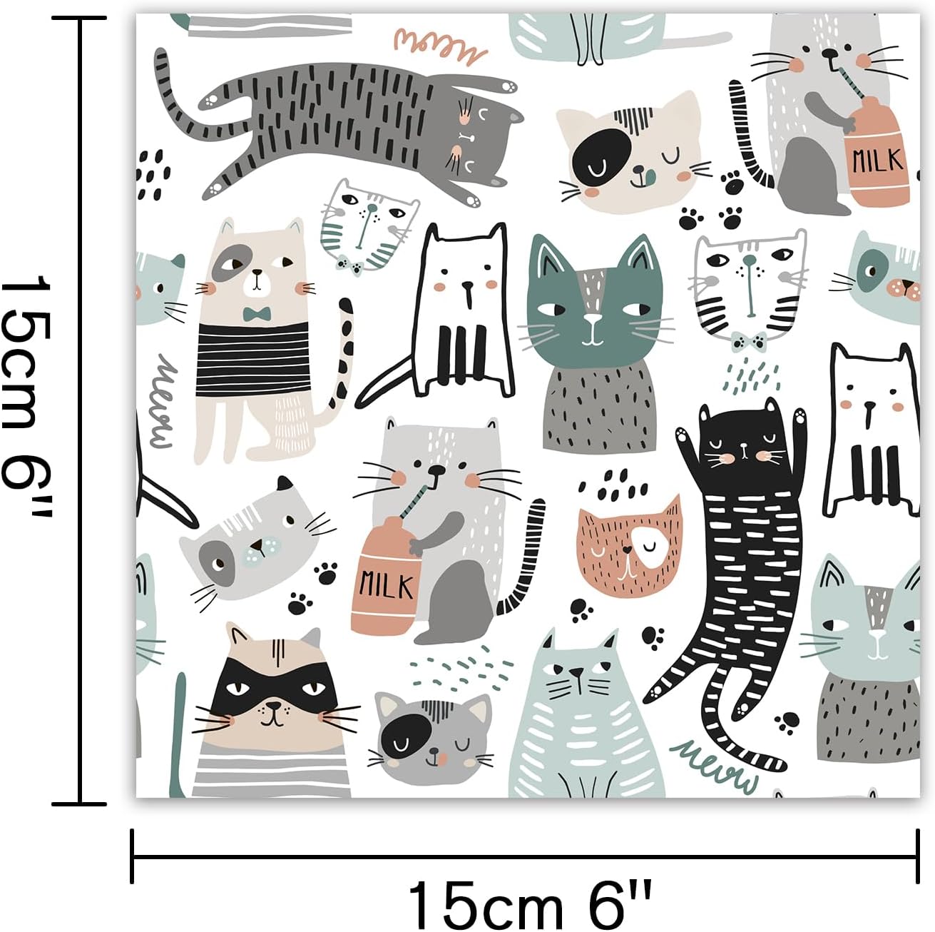 24 Sheets 12 Designs Scrapbook Paper Pad,6"×6” Single-Sided Decopodge Craft Cardstock Paper,Christmas Scrapbooking DIY Decorative Background Cardmaking Supplies.Cat's Life - Crafty Corner