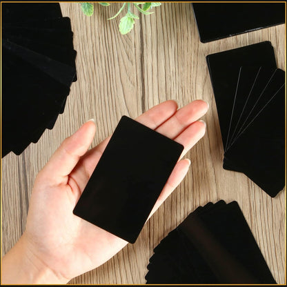 Thenshop 550 Pcs Metal Business Cards Engraving Aluminum Plates for Crafting Multipurpose Metal Sheets for Crafting 0.01 Inch Thick Blank Business Cards for CNC Engraver Laser DIY(Black)