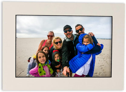 11x14 Mat Bevel Cut for 8.5x11 Photos - Acid Free White with Black Core Precut Matboard With Backing Board and Crystal Clear, Self Seal Photo Mat Bag - For Pictures, Photos, Framing - 4-ply Thickness