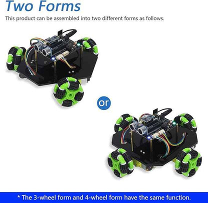 Freenove Omni Wheel Car Kit for Raspberry Pi Pico 1 2 W (Not Included), 3-Wheel and 4-Wheel Forms, Accelerometer Module, Compass Module, Ultrasonic Distance Sensor