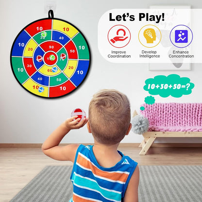 Kids Dart Board Game Set-29 inchs, Board Games with 16 Stick Balls, Summer Indoor Outdoor Toys Games for Kids Ages 4-8, Birthday Party Games Yard Toys for Kids Ages 3 4 5 6 7 8 9 10 11