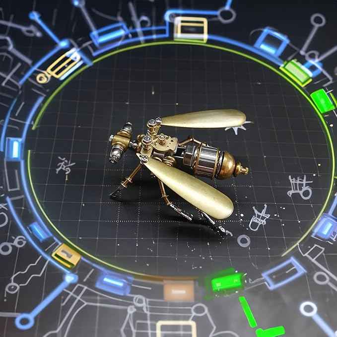 3D Steampunk Metal Fruit Fly Model Kit – DIY Mechanical Brass Insect Puzzle for Adults, Retro Collectible Assembly Craft, Unique Home Office Decoration Gift (Fruit Fly)