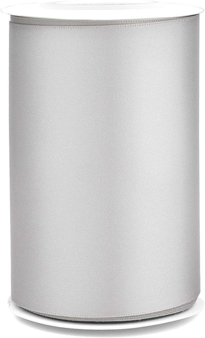 Humphrey's Craft 4 Inch Silver Double Faced Satin Ribbon - 5 Yards Variety of Color for Crafts Gift Wrapping Cutting Ceremony Decoration Sewing Chair Sash Wedding and Dining Tables. - Crafty Corner