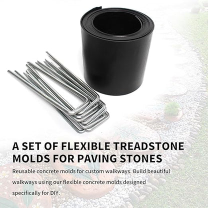 Concrete Molds for Pavers,Set of Flexible Stepping Stone Molds for Concrete,DIY Garden Pavers(8 Feet)