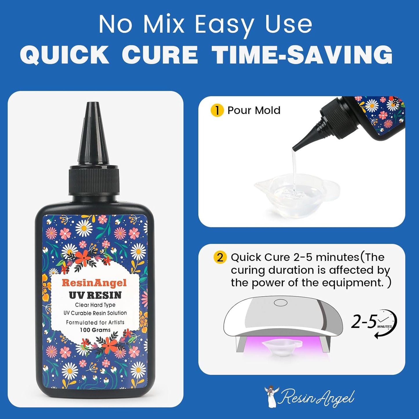 500g UV Resin kit, Crystal Clear Hard, Premixed UV Epoxica Resina Fast Curing Sunlight Activated with Casting Tools for Beginners Jewelry Making, DIY Art Crafts, Coating