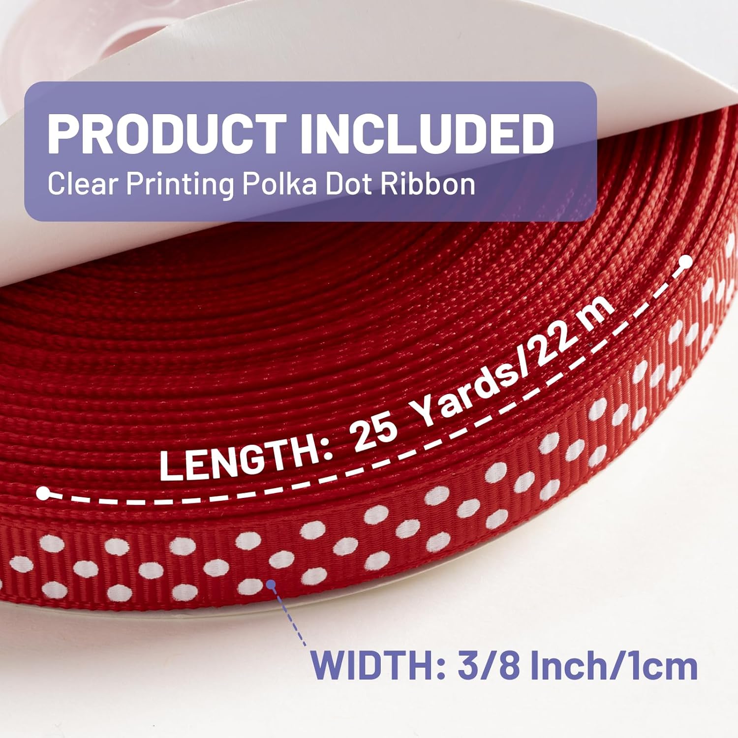 Polka Dot Grosgrain Ribbon 3/8 Inch, 25 Yards Spool Red and White Dot Craft Ribbon for Christmas Gift Wrapping DIY Crafts Hair Bows Wedding Party Decor Sewing and Home Decoration - Crafty Corner