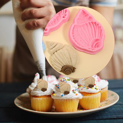 1Pcs Conch Cake Decoration Silicone Mold, Ocean Shell Candy Fondant Molds, Suitable for Chocolate Fudge Cookies Beach Theme Party Baking, Flower Paste UV Resin Clay Modeling