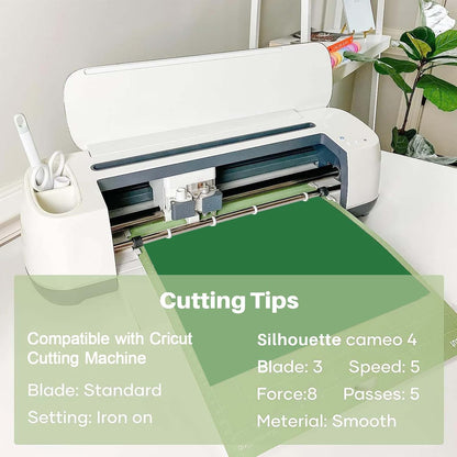 HTVRONT Green Heat Transfer Vinyl Bundle: 20 Pack 12" x 10" Green Iron on HTV for T-Shirt, Compatible with Cricut Cutting Machine, Silhouette Cameo or Heat Press Machine