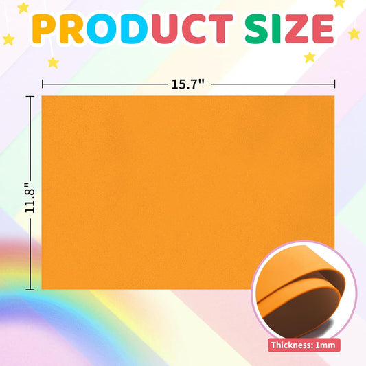 20 PCS EVA Foam Sheets DIY Handcraft Materials 1mm Thick 15.7 x 11.8 Inches Orange EVA Foam Papers for Arts and Crafts - Crafty Corner