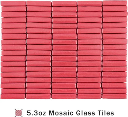 Youway Style Strips Mosaic Tiles for Crafts Bulk,150g Red Mosaic Glass Pieces for Crafts DIY Spring Mosaic Art Decor,Mosaic Kit Supplies