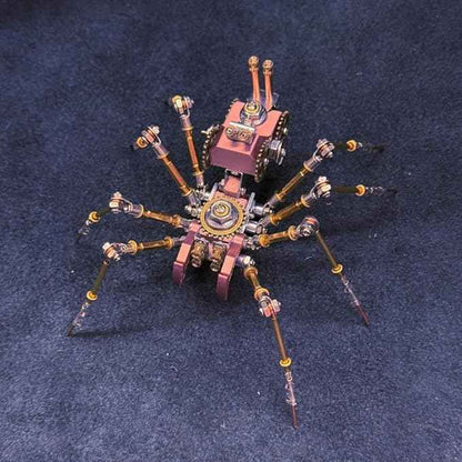 3D DIY Venomous Fang Sentinel Spider B Metal Puzzle Kits, 204PCS Mechanical Snail Metal Steampunk Insect Model Kit, Creative Collectible Display Piece for Adults