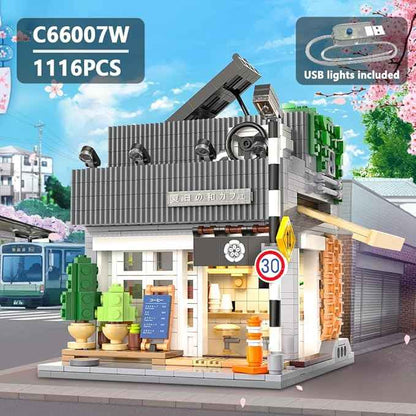 CaDA Master C66007W Summer Breeze Coffee Shop Construction Building Set,MOC Japanese Coffee House City Buildings with Lights,768PCS Street House Idea Gift for Boys Adults