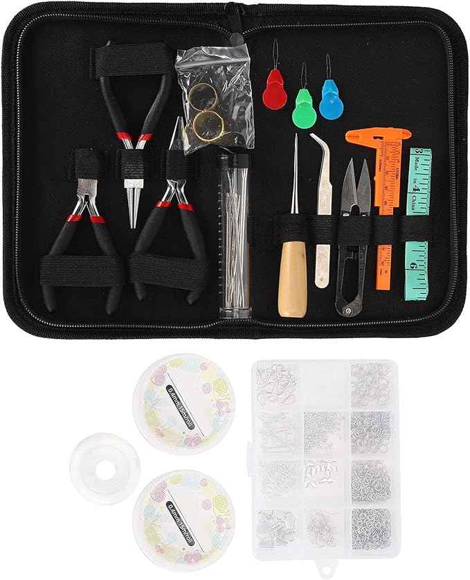 YedaHcy Jewelry Making Supplies Kits, DIY Accessory Set with Tools, Beads, Wires for Craft Lovers, Complete Starter Kit with Storage Box and Bag