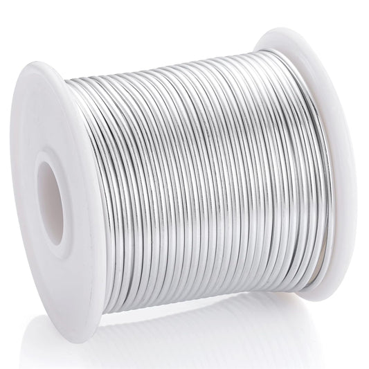12 Gauge Sliver Aluminum Craft Wire (105FT) - Anodized for Jewelry Making, Beading Floral, Plant Gardening, Sculpting & Modeling Craft Wire (Sliver #1, 2mm) - Crafty Corner