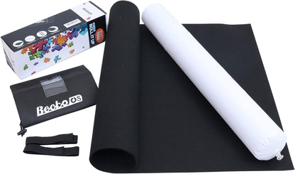 Becko US Puzzle Mat Roll Up with Drawstring Storage Bag, Felt Rollup Mat for Easy Transport & Storage, Portable Puzzle Board Puzzles Saver Keeper for Jigsaw Puzzles Up to 1500 Pieces