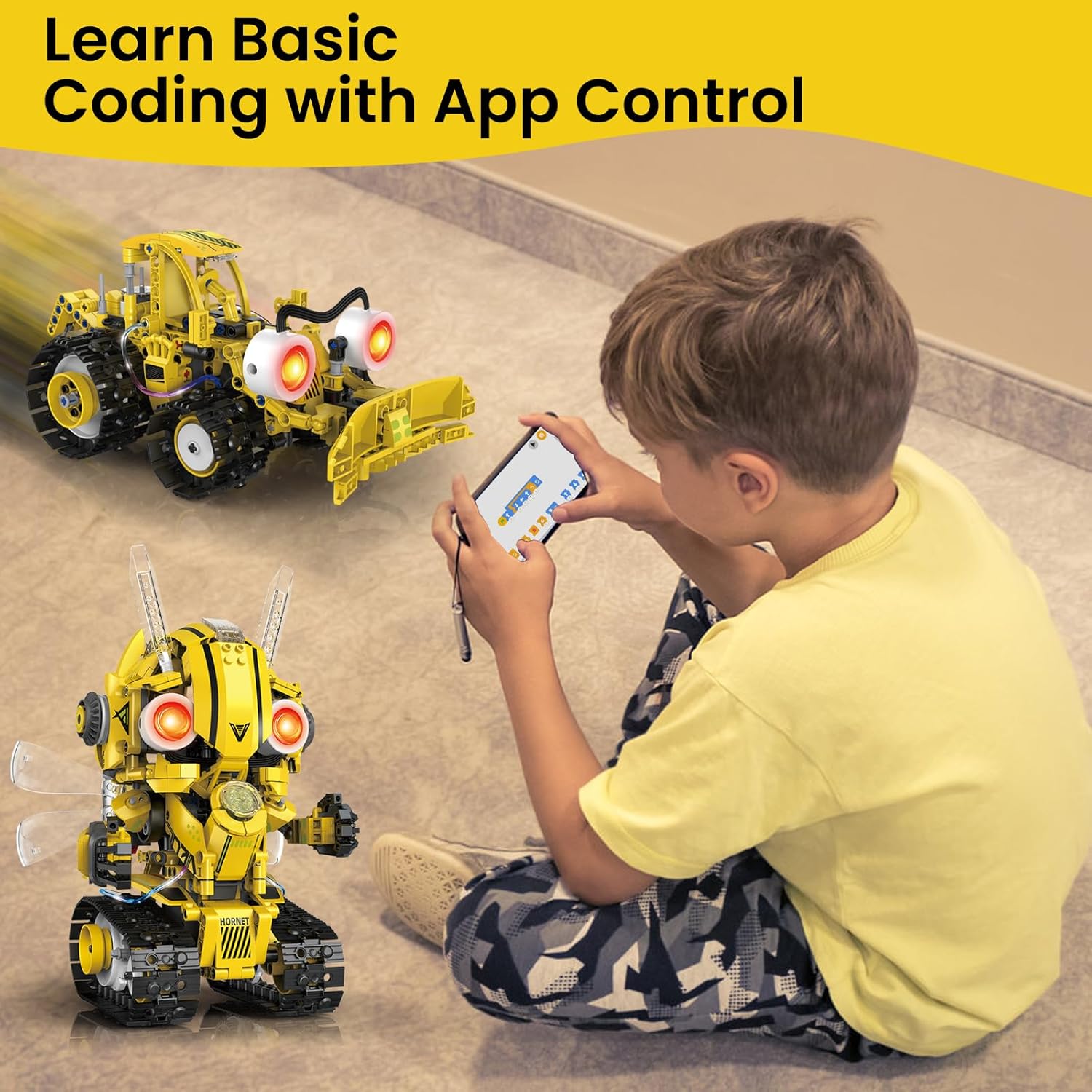 5-in-1 STEM Robot Building Kit for Kids Ages 8-16, Remote & App Controlled, Rechargeable Engineering Learning DIY Coding Toy, Educational Building Blocks Gift for Girls & Boys (673 PCS) - Crafty Corner