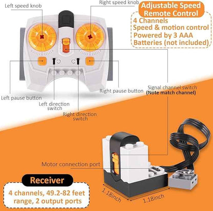 WEERSHUN 9-in-1 Motor Kit Compatible with Most Stud Building Blocks, Motor Set with Powerful Motors, Advanced Remote Control, Wide Compatibility