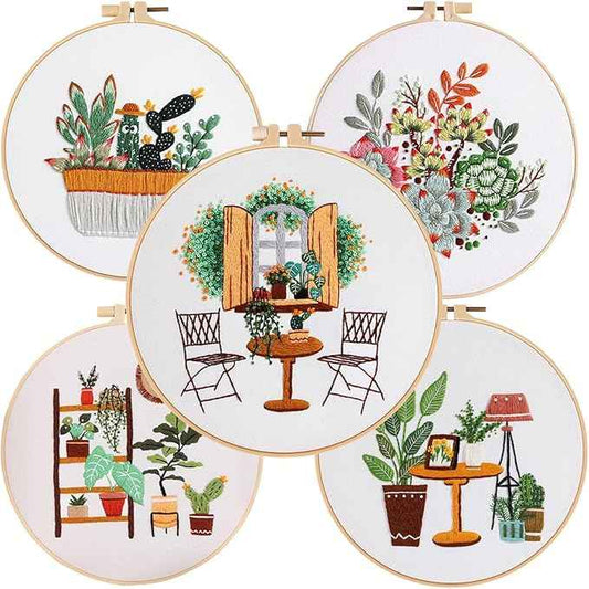 ZQB Haven Needle Point Kits Adults Leisure Life Series Starter for Adult Stamped Pattern with Instructions Art Projects(C9)
