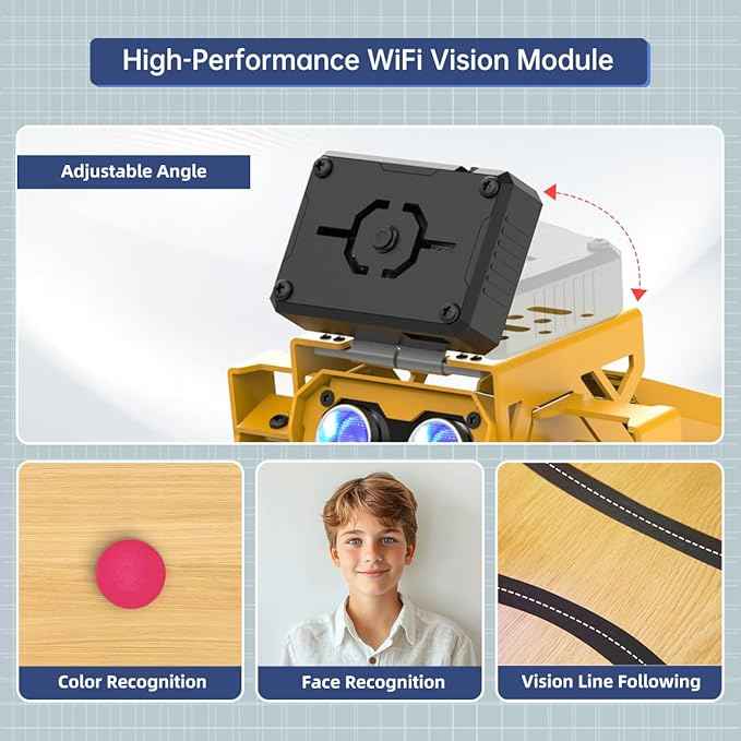MechDog Robot Dog for Arduino Scratch Python Starter Smart Robot Kit with ESP32 AI Camera, Self Balancing Target Recognition&Tracing Open Source Bionic Quadruped Programming Science Set, Advance Kit