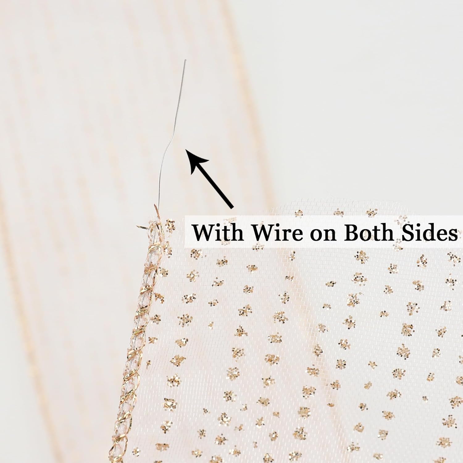 MEEDEE Rose Gold Sheer Glitter Wired Ribbon 2.5 Inch Horizontal Stripes Polka Dot Christmas Ribbon Organza Sheer Glitter 25 Yards for Christmas Tree, Wreath, Bow Making - Crafty Corner