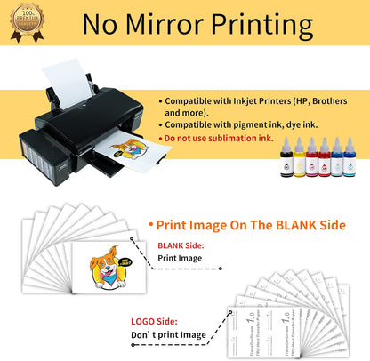TransOurDream Printable Heat Transfer Paper for Dark and Light T Shirts (10+10 Sheets, 8.5x11", Mix Pack) Iron on HTV Vinyl Transfers Paper for Inkjet Printers (D1L2)