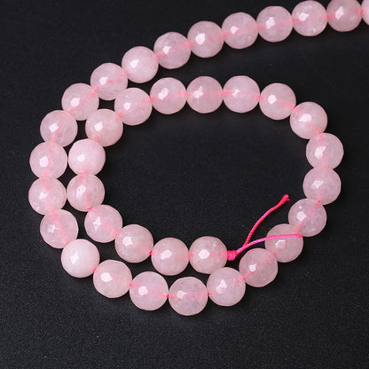 90pcs 4mm Natural Rose Pink Quartz Crystal Faceted Stone Beads for Jewelry Making Energy Healing Power Stone Beads DIY Bracelet Necklace Accessories 15" (4mm, Faceted Rose Quartz)