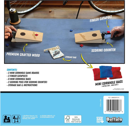 Buffalo Games - Tabletop Mini Cornhole - Dexterity Skill Game - Toss Across - Competative Two Player - On The Go Game - Ages 8 and Up