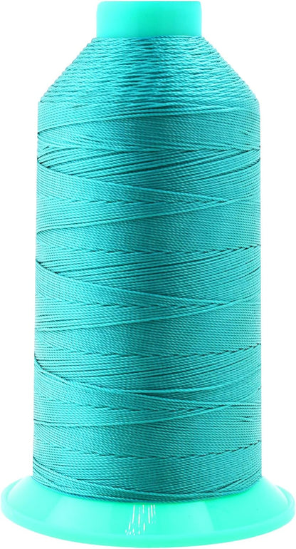 Mandala Crafts Bonded Nylon Thread Turquoise Heavy Duty Sewing Threads - 800 YDs Size 207 630D T210 Tex 210 Thread for Leather Jeans Weaving Outdoor Marine Upholstery Threads
