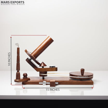 Mars Exports - Wooden Yarn Winder for Knitting and Crocheting, Wooden Yarn Swift Hand Operated Large Yarn Ball Winder, Heavy Duty Yarn Winder (ONLY Winder Rosewood)