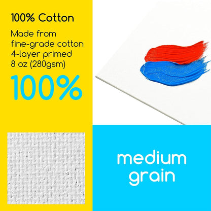 MEEDEN 14-Pack 100% Cotton Canvas Boards for Painting - 9x12'' Blank Canvas Panels for Oil & Acrylic Painting, Ready to Paint Art Supplies for Professional Artists, Students